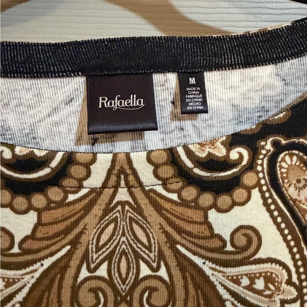 Rafaella Black and Brown Paisley Top - Picture 2 of 6